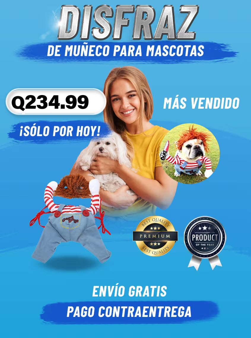 DISFRAZ DE MUÑECO PARA MASCOTA