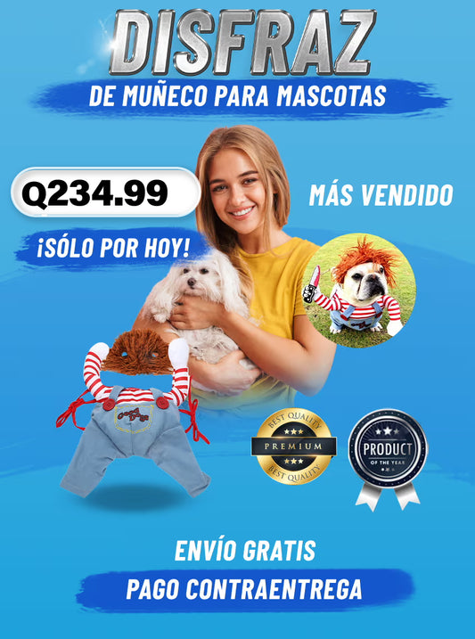 DISFRAZ DE MUÑECO PARA MASCOTA